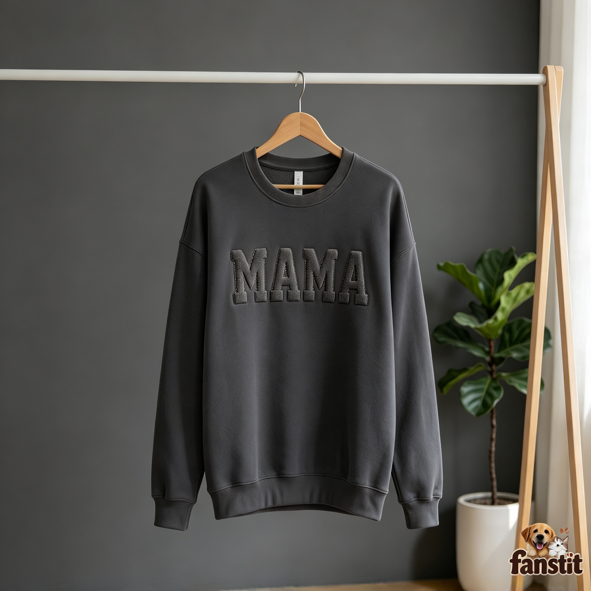 Custom Embossed Text Crewneck Sweatshirt