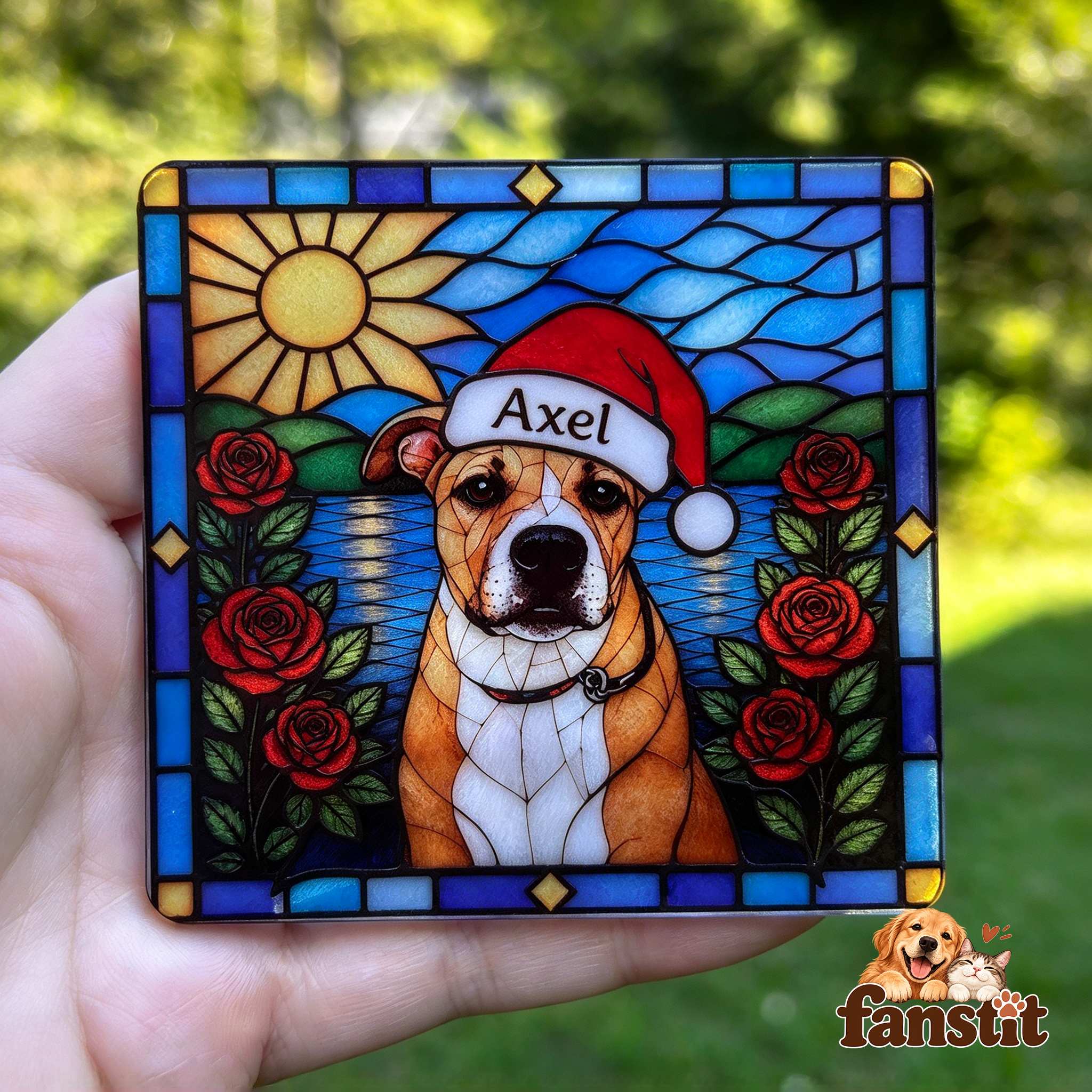 Custom Pet Portrait Christmas Ornament