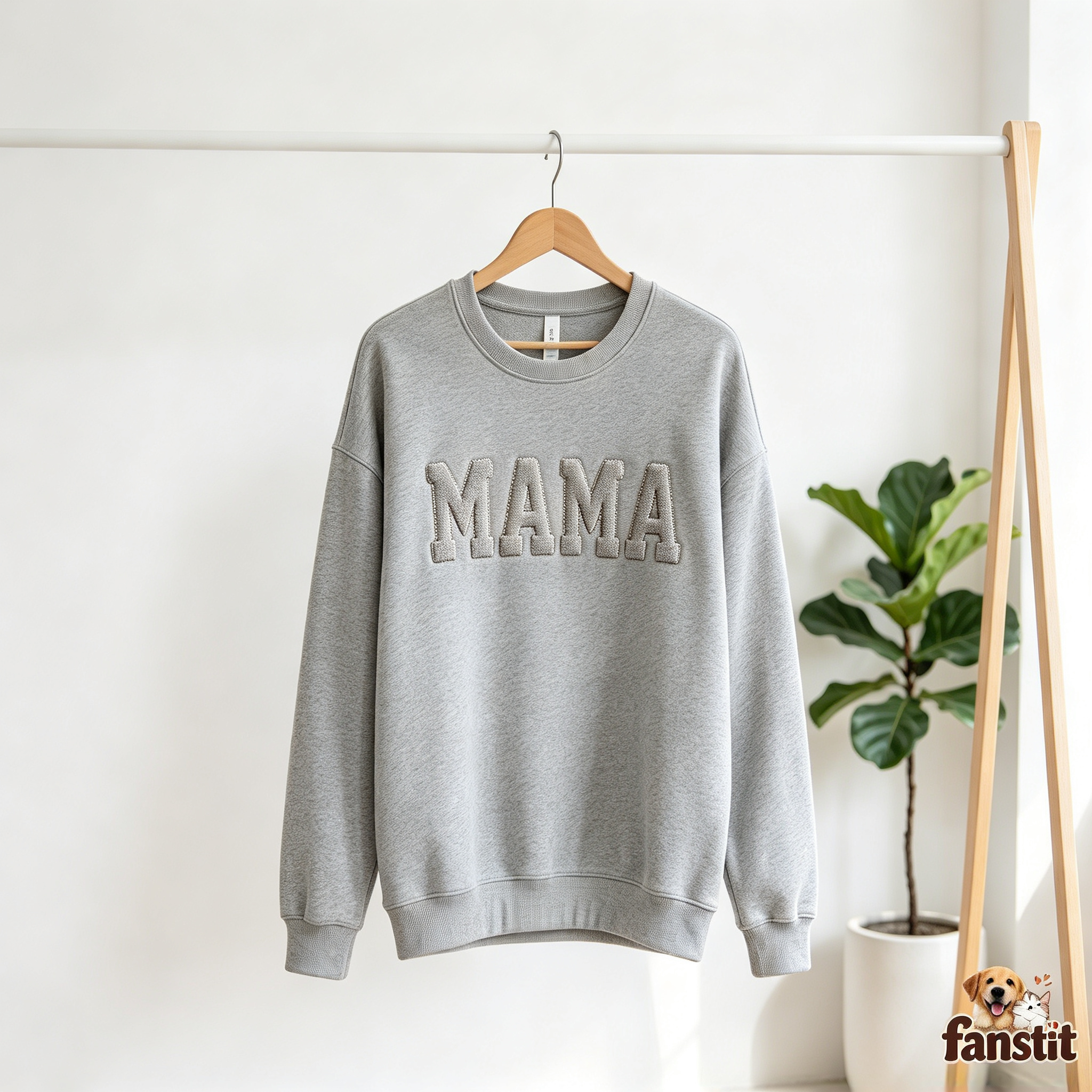 Custom Embossed Text Crewneck Sweatshirt