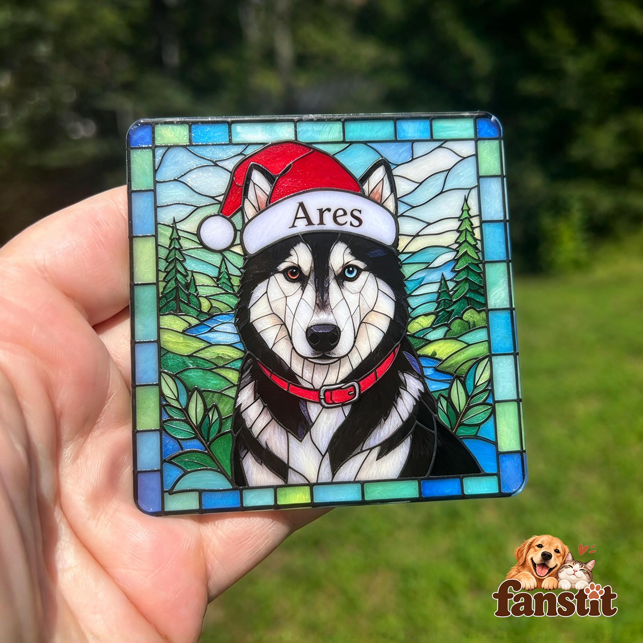 Custom Pet Portrait Christmas Ornament