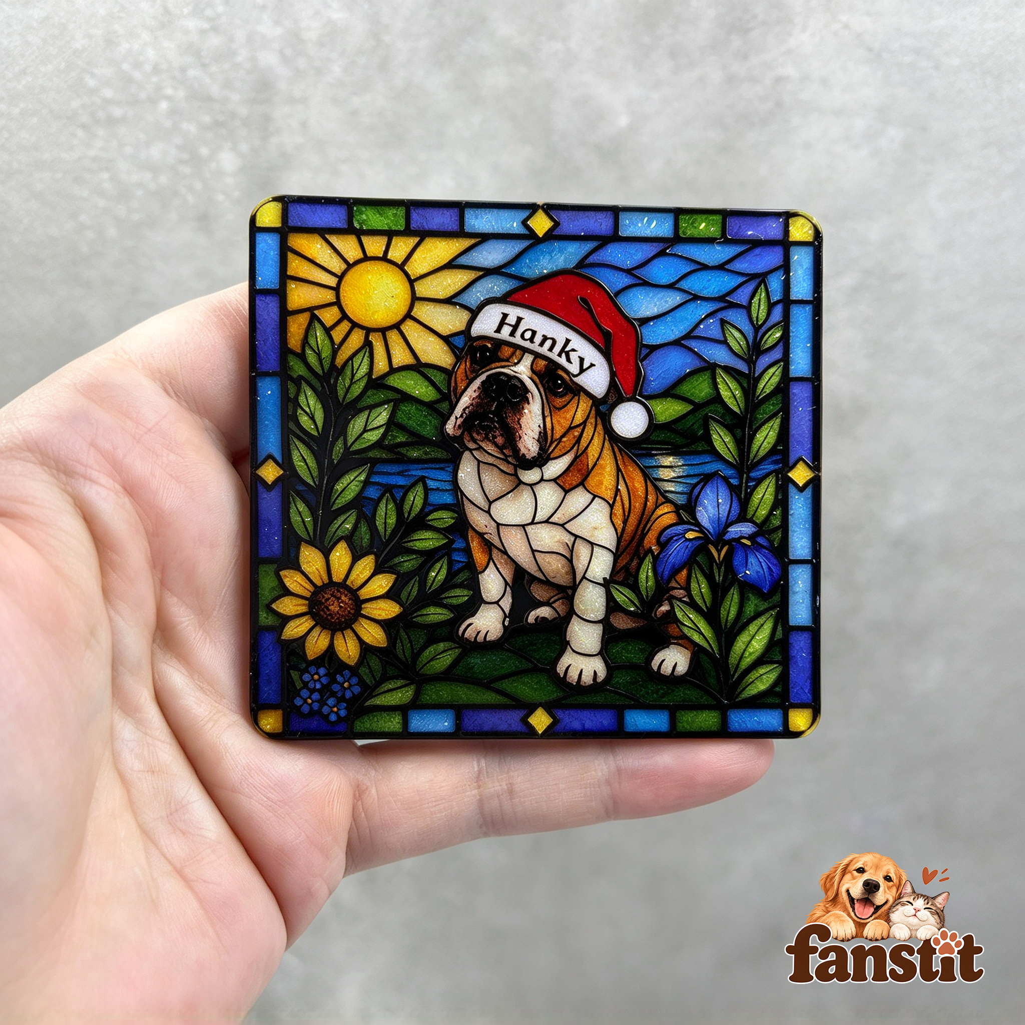 Custom Pet Portrait Christmas Ornament
