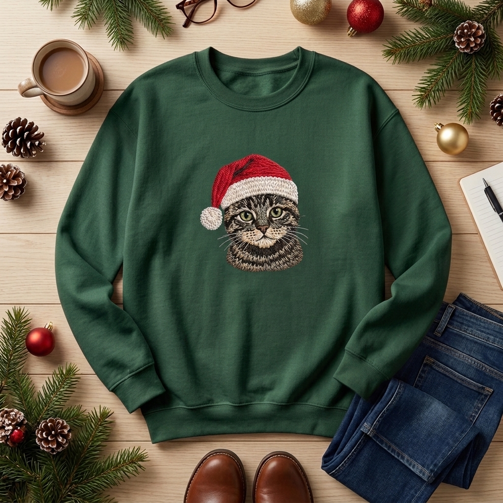 Custom Embroidered Christmas Pet Sweatshirt