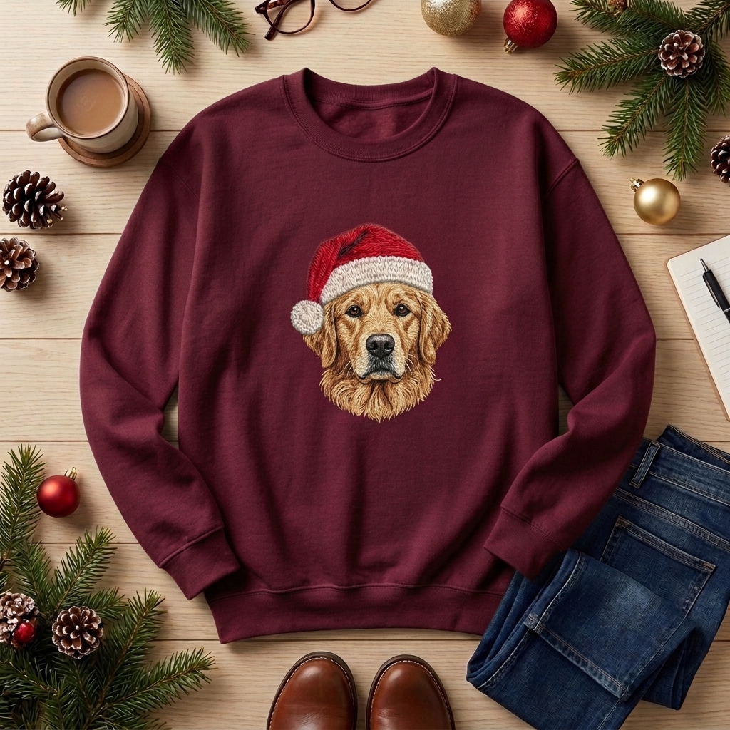 Custom Embroidered Christmas Pet Sweatshirt