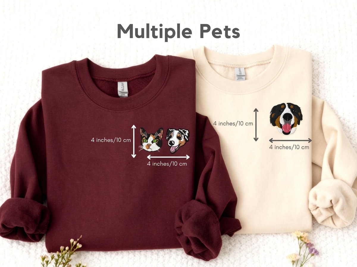 Custom Embroidered Pet Portrait Sweatshirt