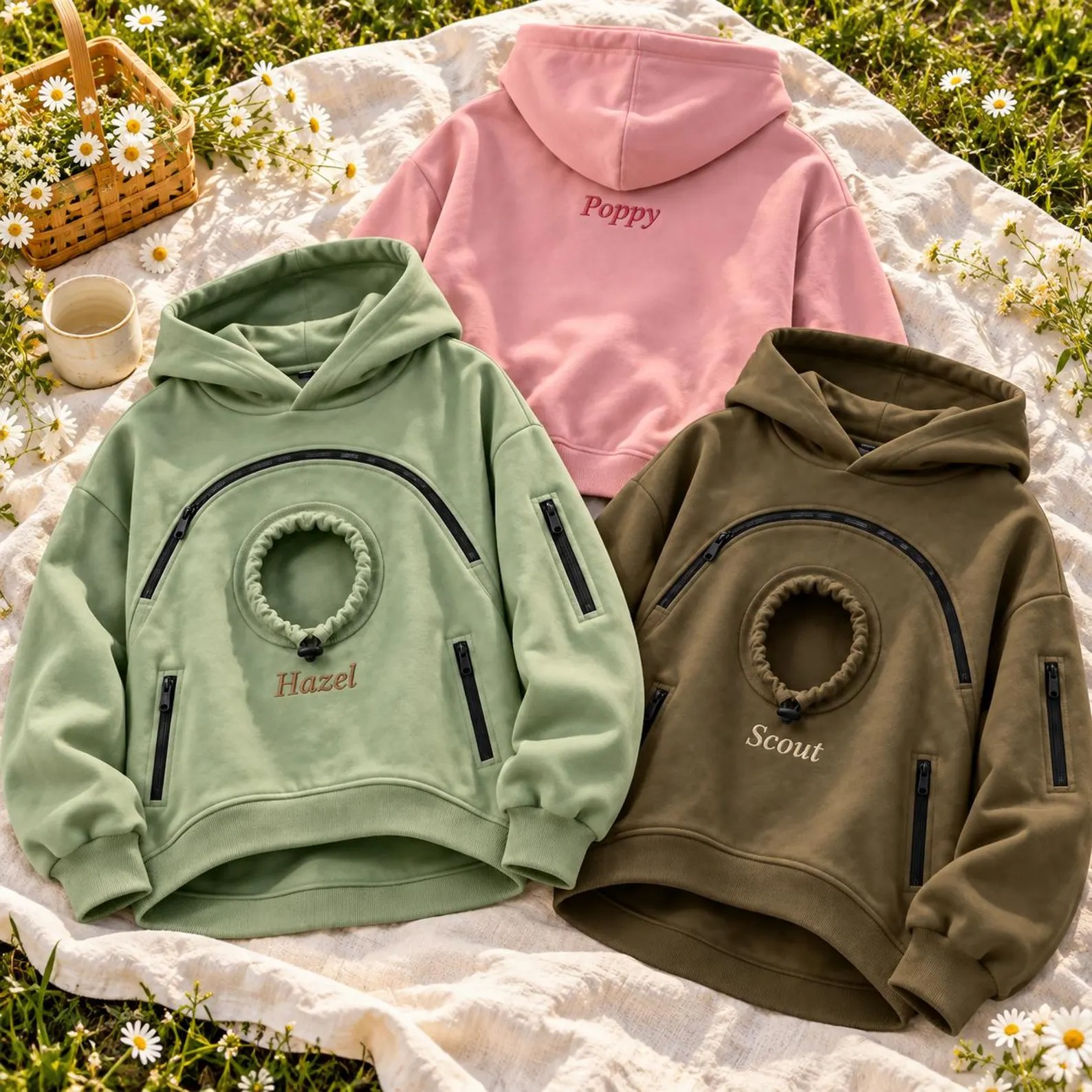 Personalized Pet Pouch Hoodie with Name Embroidery