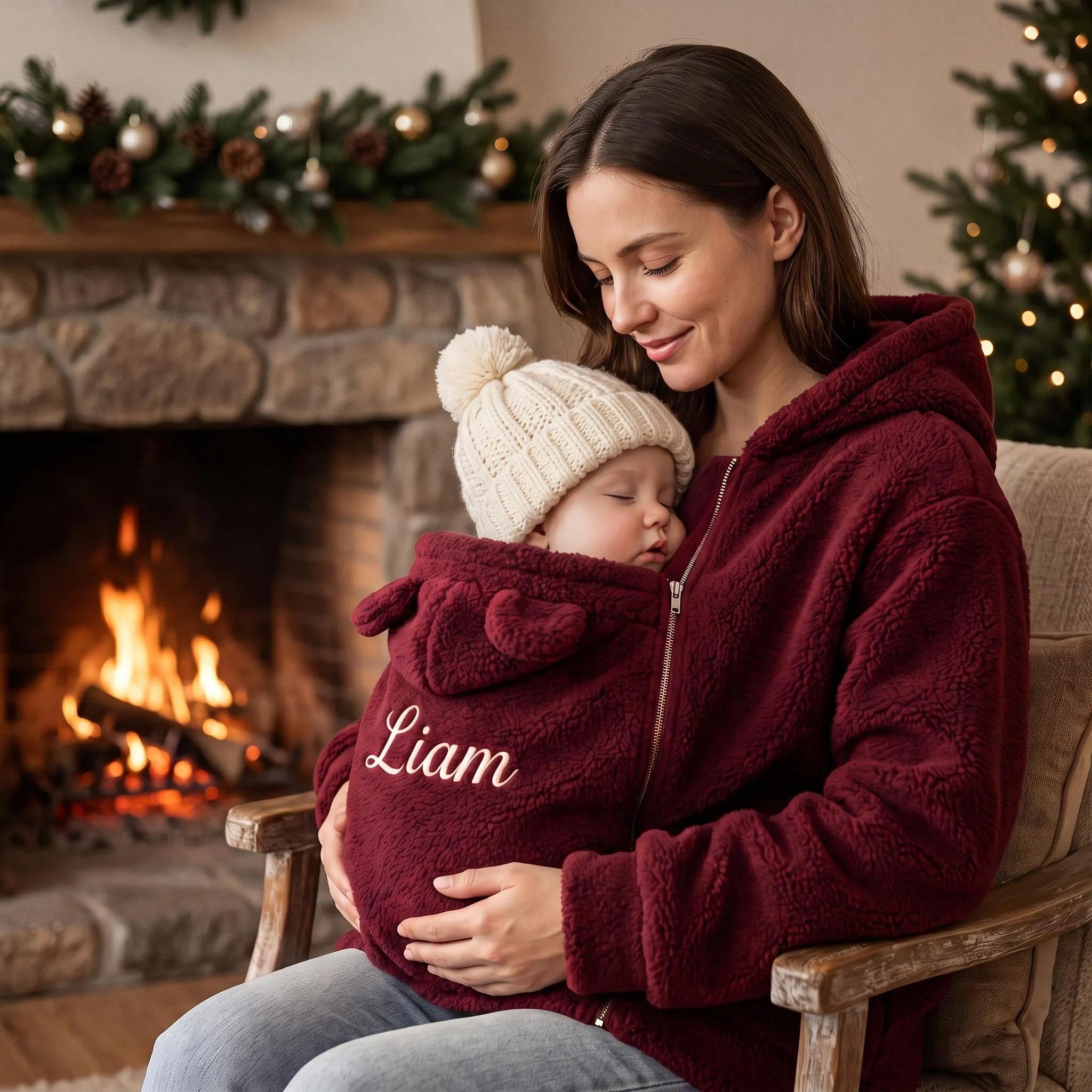 Custom Embroidered Baby Carrier Hoodie