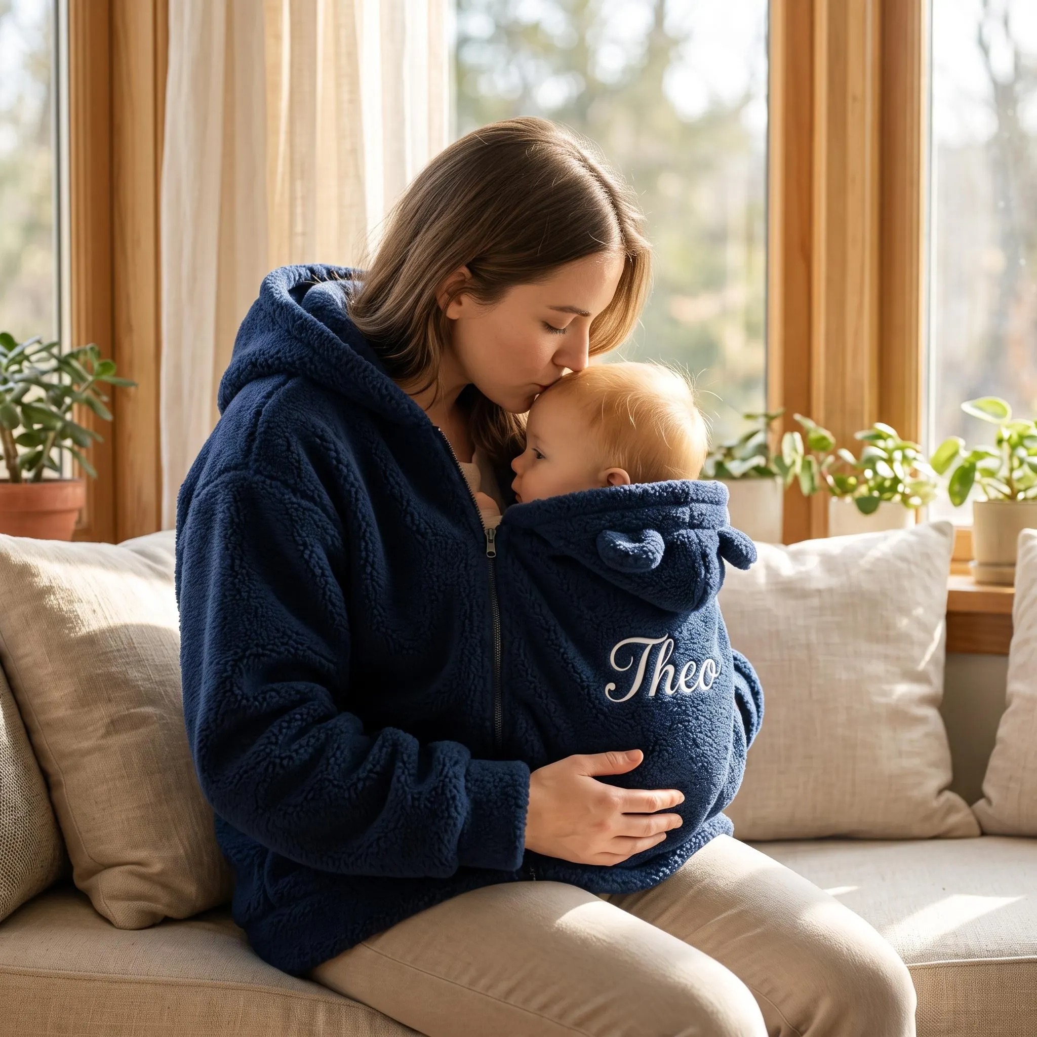 Custom Embroidered Baby Carrier Hoodie