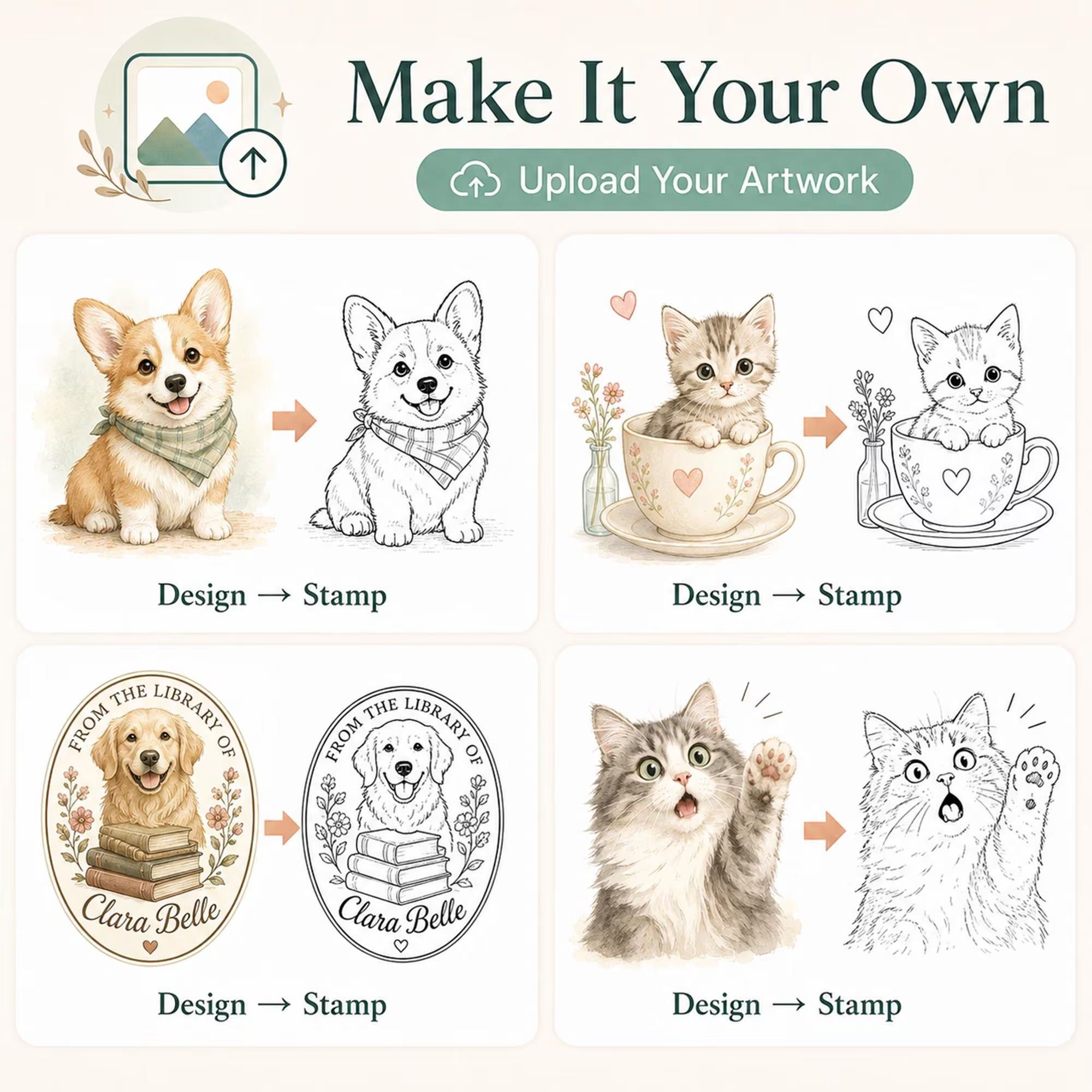 Custom Book Embosser, Upload Your Own Design