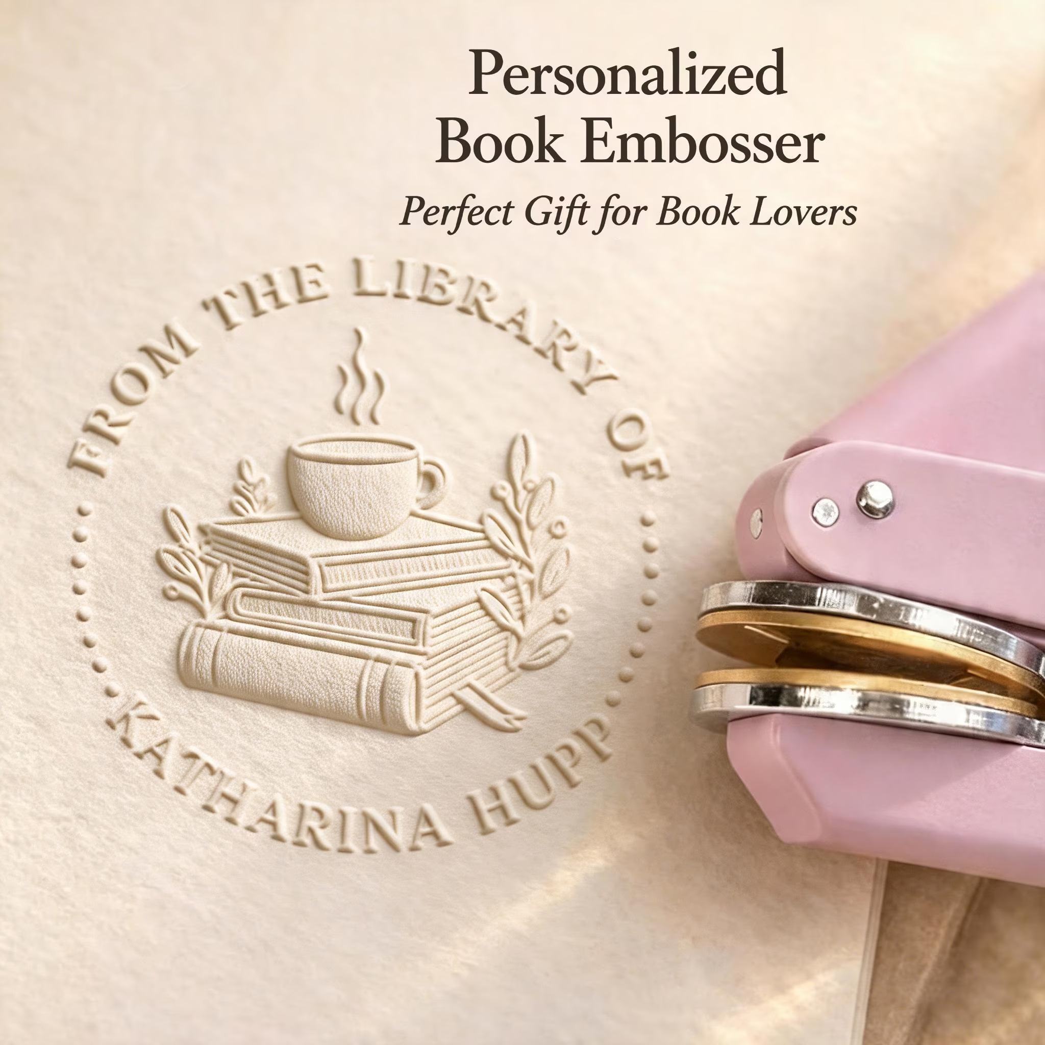 Custom Book Embosser – Personalized Library Stamp,Book Lover Gift