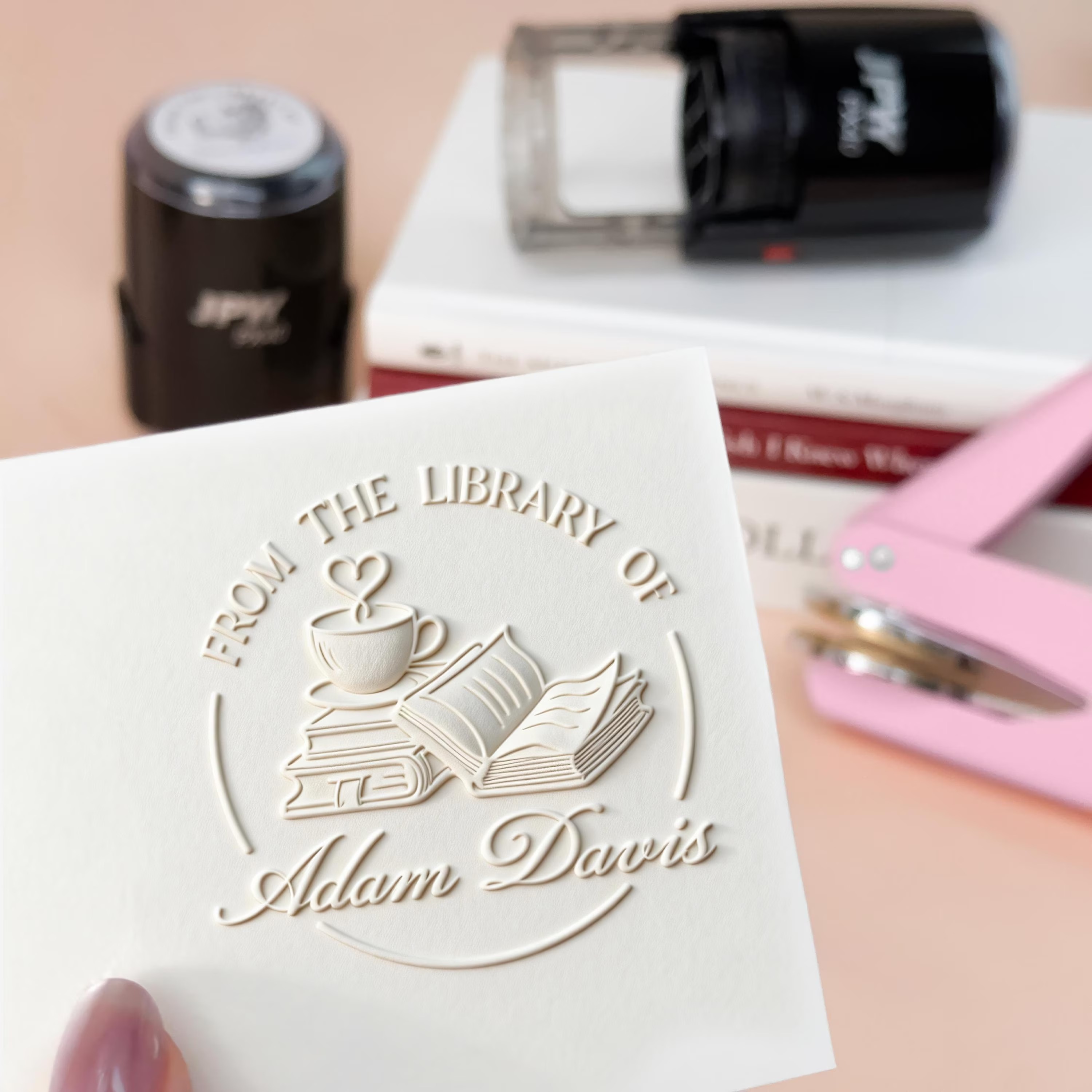 Custom Book Embosser – Personalized Library Stamp,Book Lover Gift