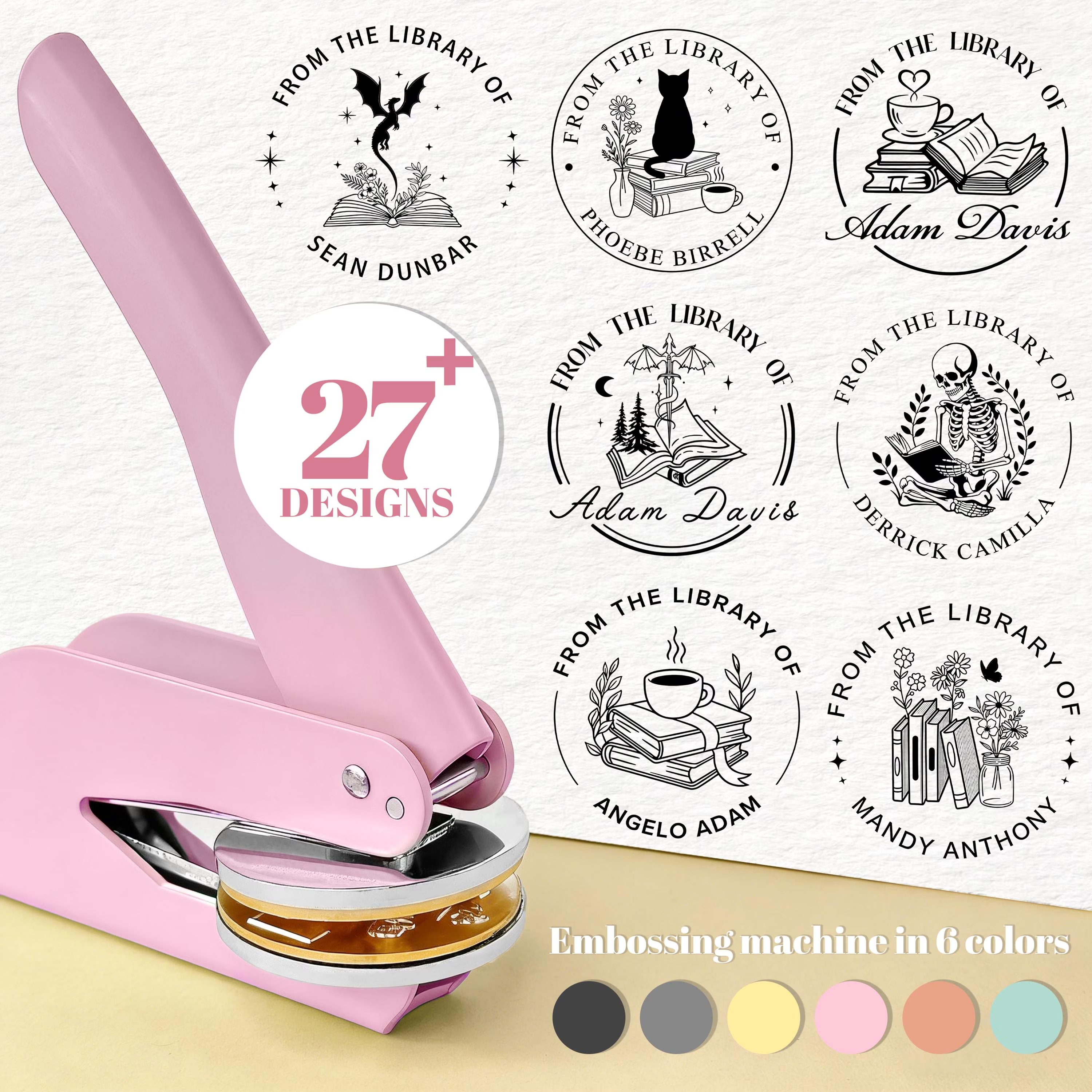 Custom Book Embosser – Personalized Library Stamp,Book Lover Gift