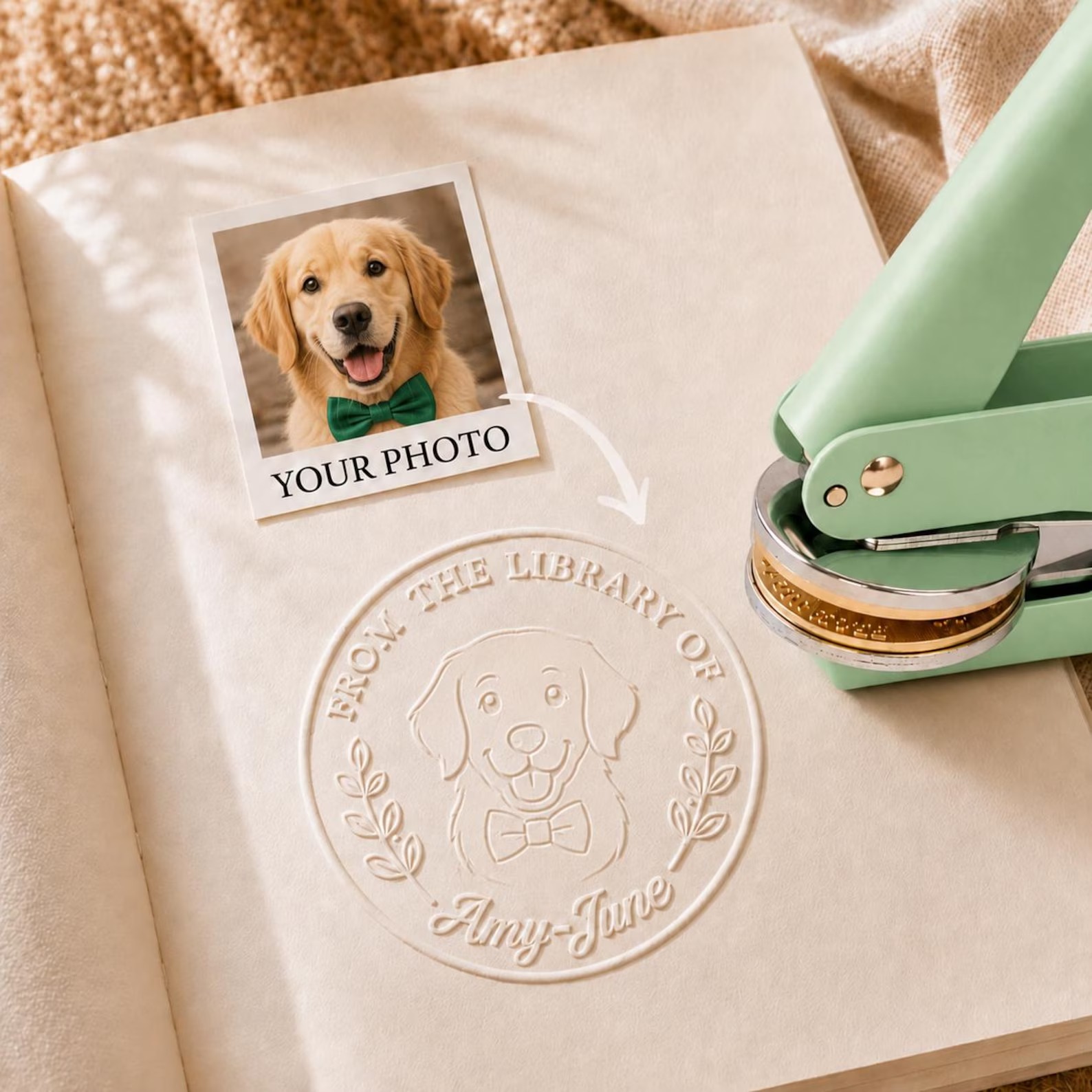 Custom Book Embosser, Upload Your Own Design