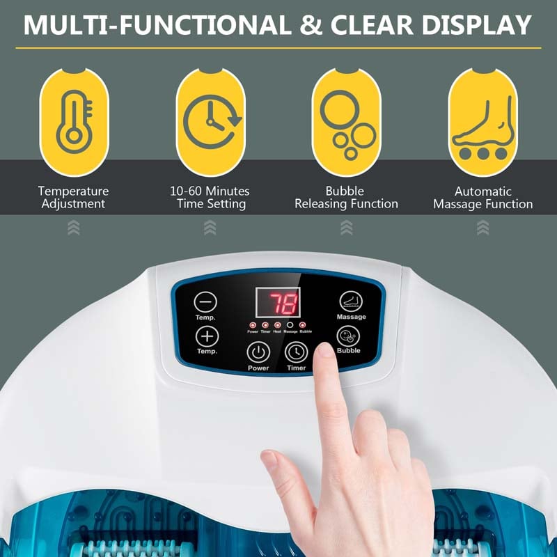 Eletriclife Foot Spa Tub with Bubbles and Electric Massage Rollers