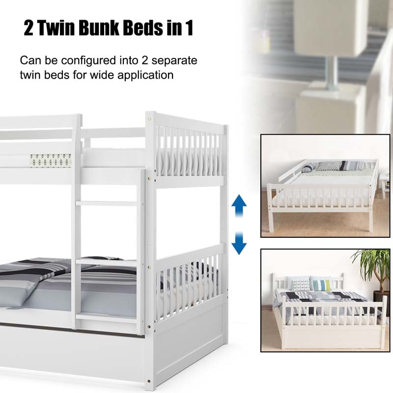 Eletriclife Full over Full Bunk Bed Platform Wood Bed