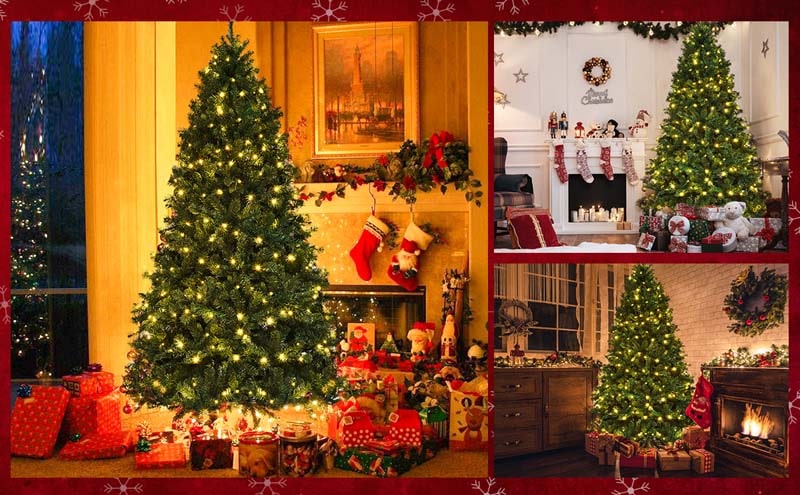 Eletriclife 7FT Pre-lit PVC Artificial Christmas Tree with 300 LED Lights