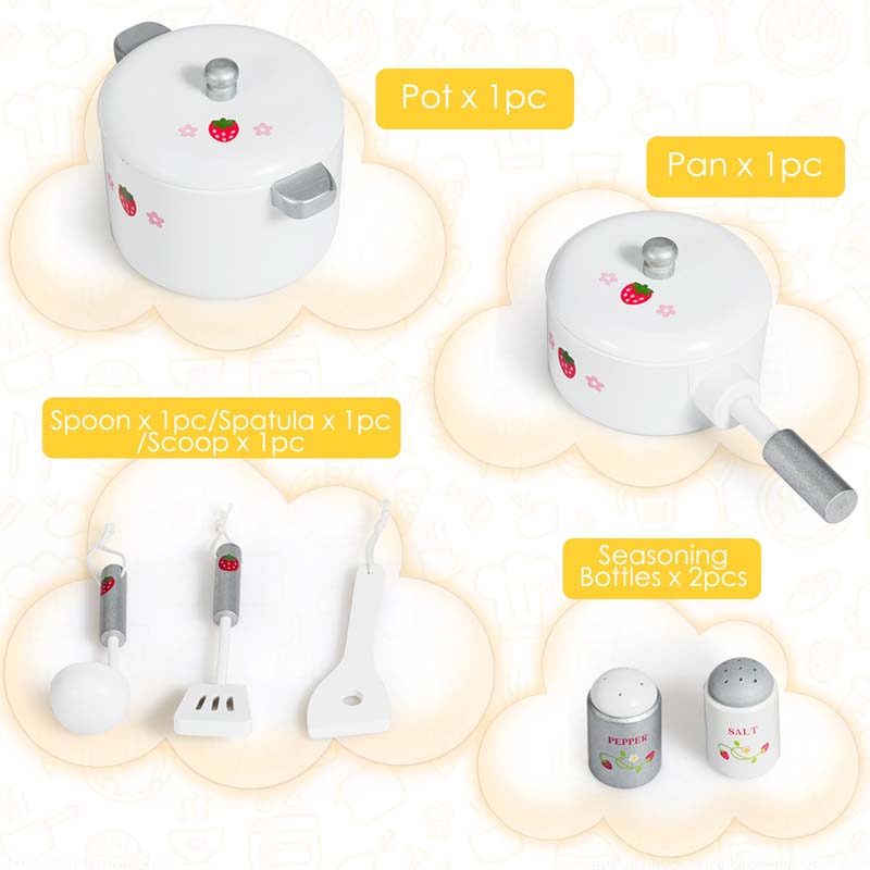 Eletriclife Wooden Pretend Play Kitchen Sets with Simulated Sound