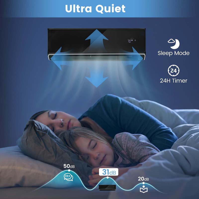 Eletriclife 17000 BTU 21 SEER2 208-230V Wifi Enabled Mini Split Air Conditioner and Heater