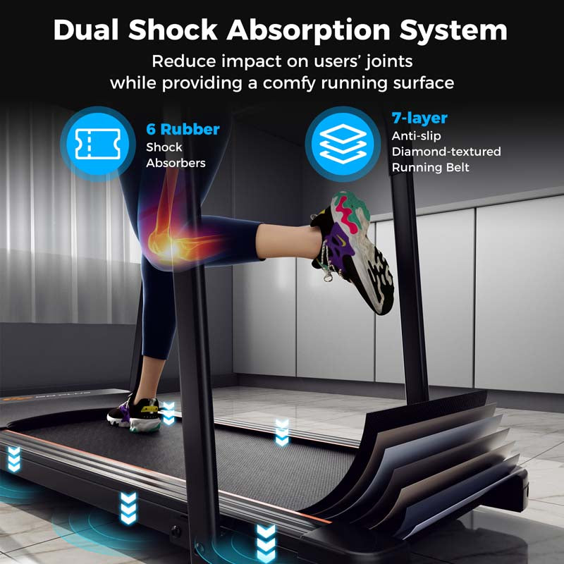 Eletriclife 2.5 HP Walking Treadmill with Long Handrails for Seniors