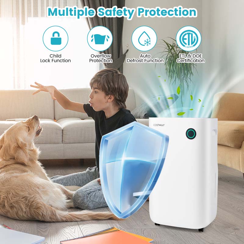 Eletriclife 4500 Sq. Ft Dehumidifier with 5 Modes and 3-Color Indicator Light