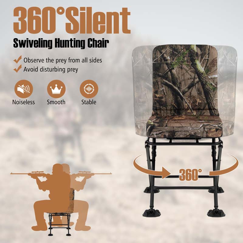 Eletriclife Swivel Folding Chair with Backrest and Padded Cushion