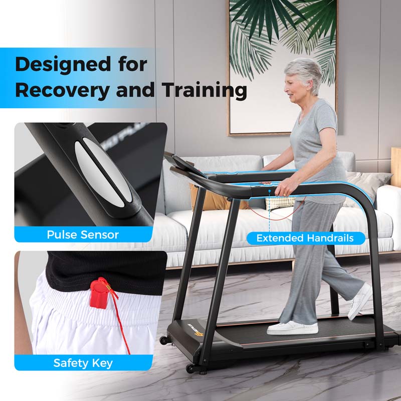 Eletriclife 2.5 HP Walking Treadmill with Long Handrails for Seniors