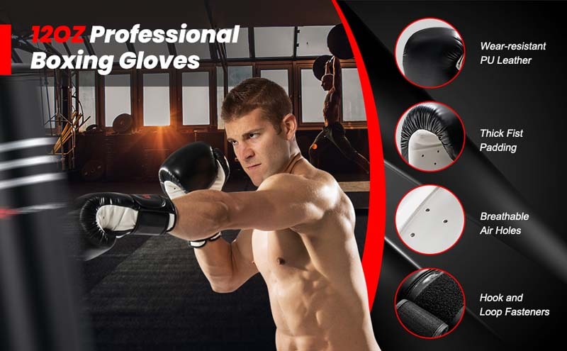 Eletriclife 70 Inch Freestanding Punching Boxing Bag with 12 Suction Cup Base