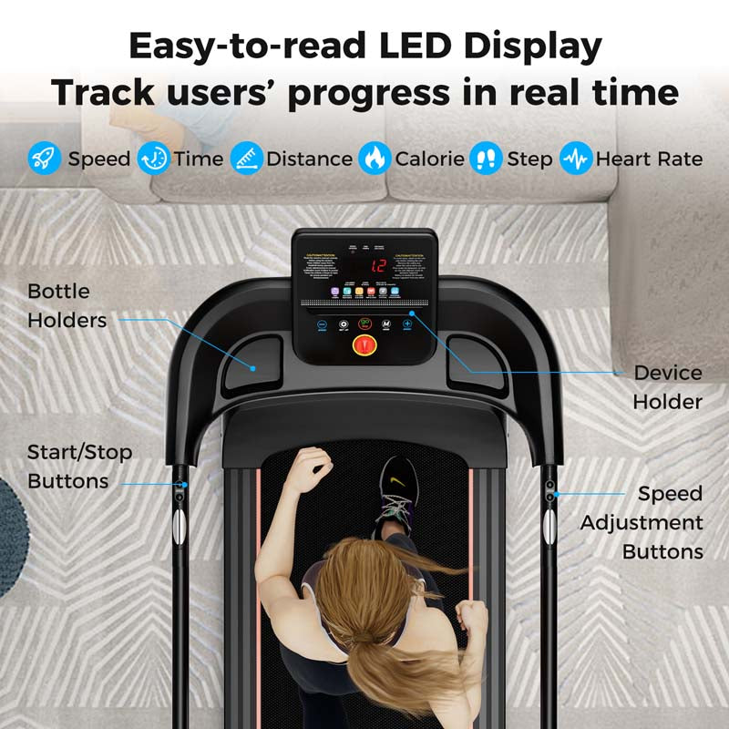 Eletriclife 2.5 HP Walking Treadmill with Long Handrails for Seniors
