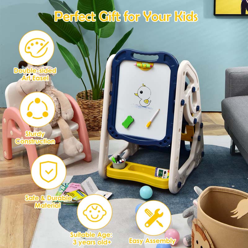 Eletriclife 3-in-1 Kids Art Easel Double-Sided Tabletop Easel with Art Accessories