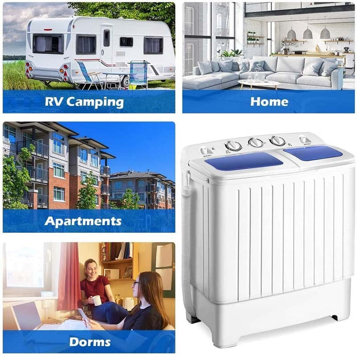 Portable 17.6 lbs Twin Tub Washing Machine
