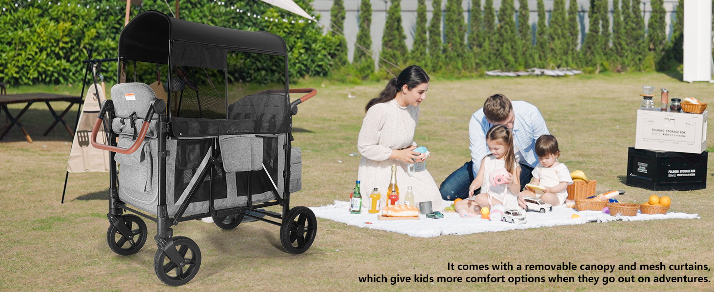 Cochildor 4 Seater Wagon Stroller with Canopy