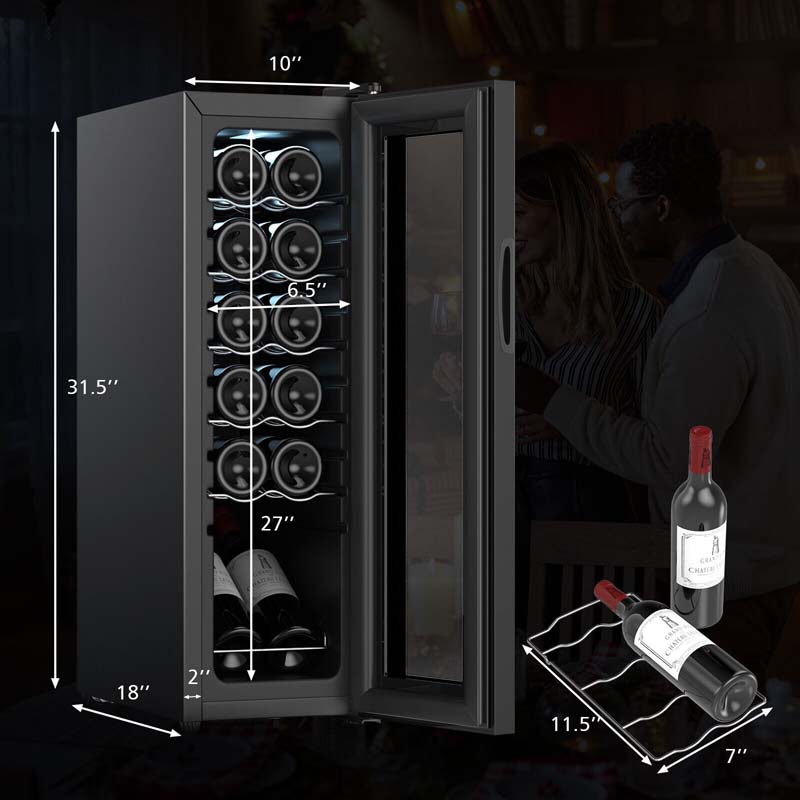 Eletriclife 12 Bottle Compressor Wine Cooler Refrigerator