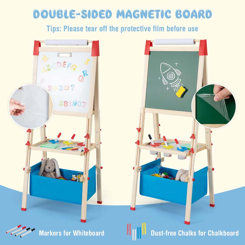 Eletriclife 3-in-1 Double-Sided Adjustable Kid Easel for 3-8 Years Old Toddlers