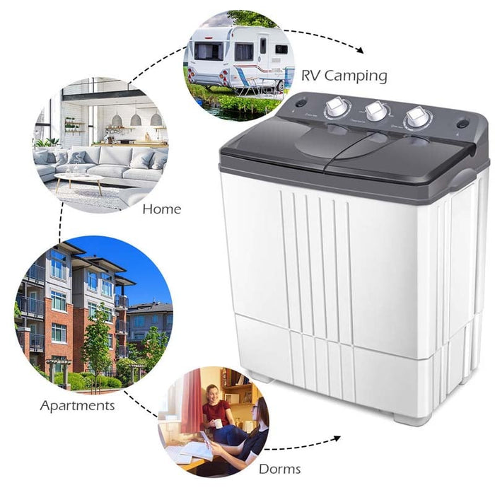 Eletriclife Portable Semi-Automatic Twin-tub Washing Machine
