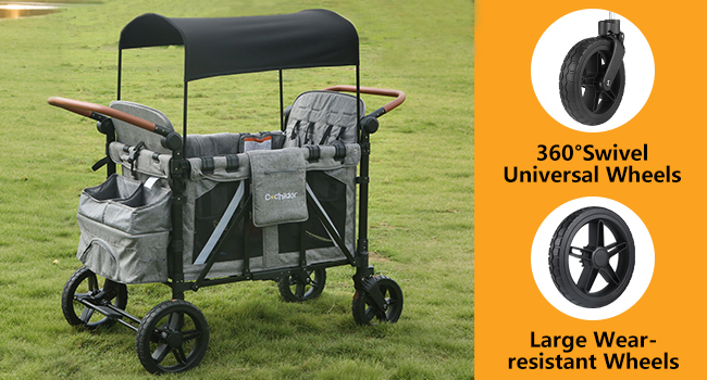 Cochildor 4 Seater Wagon Stroller with Rubber Wheels