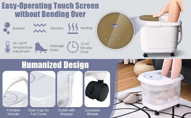 Eletriclife Foot Spa Bath Massager with 3-Angle Shower