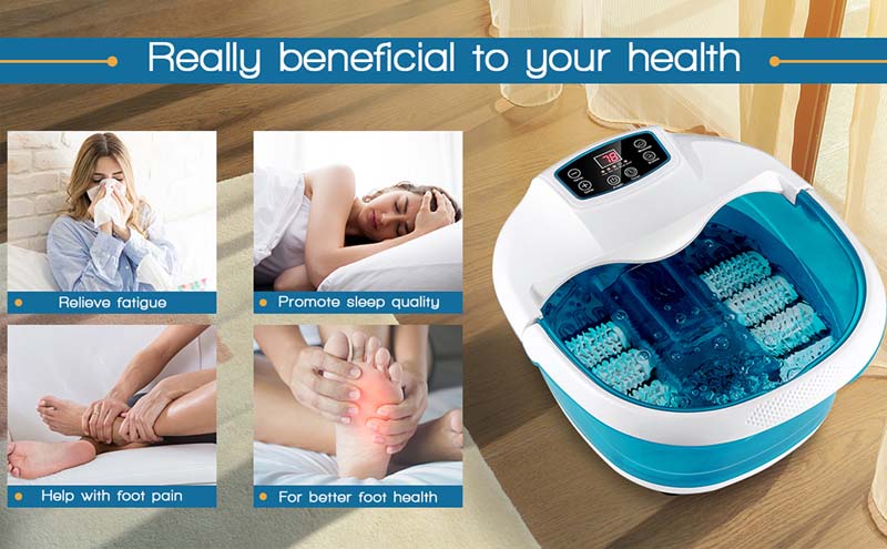 Eletriclife Foot Spa Tub with Bubbles and Electric Massage Rollers