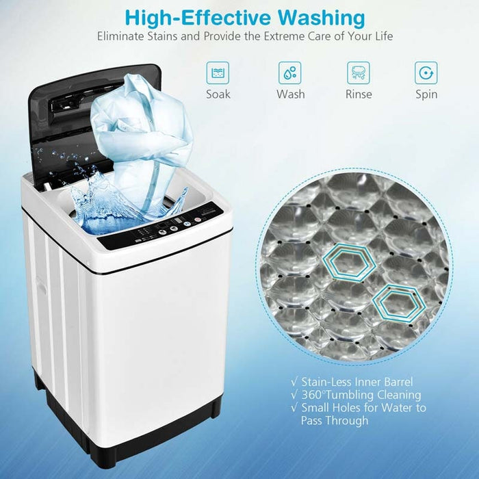 Eletriclife Full-Automatic Washing Machine 11 LBS Washer and Dryer