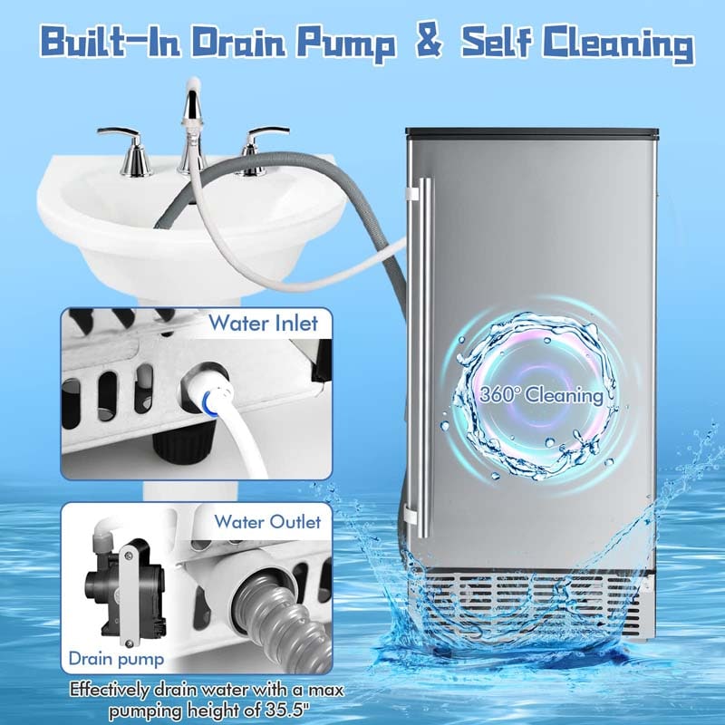 Eletriclife Commercial Ice Maker 80LBS/24H Freestanding and Under Counter 115V Industrial Ice Machine