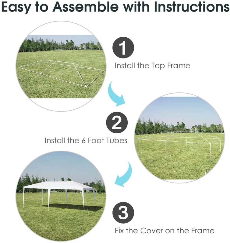 Eletriclife 10 x 20 Feet Waterproof Canopy Tent with Tent Peg and Wind Rope