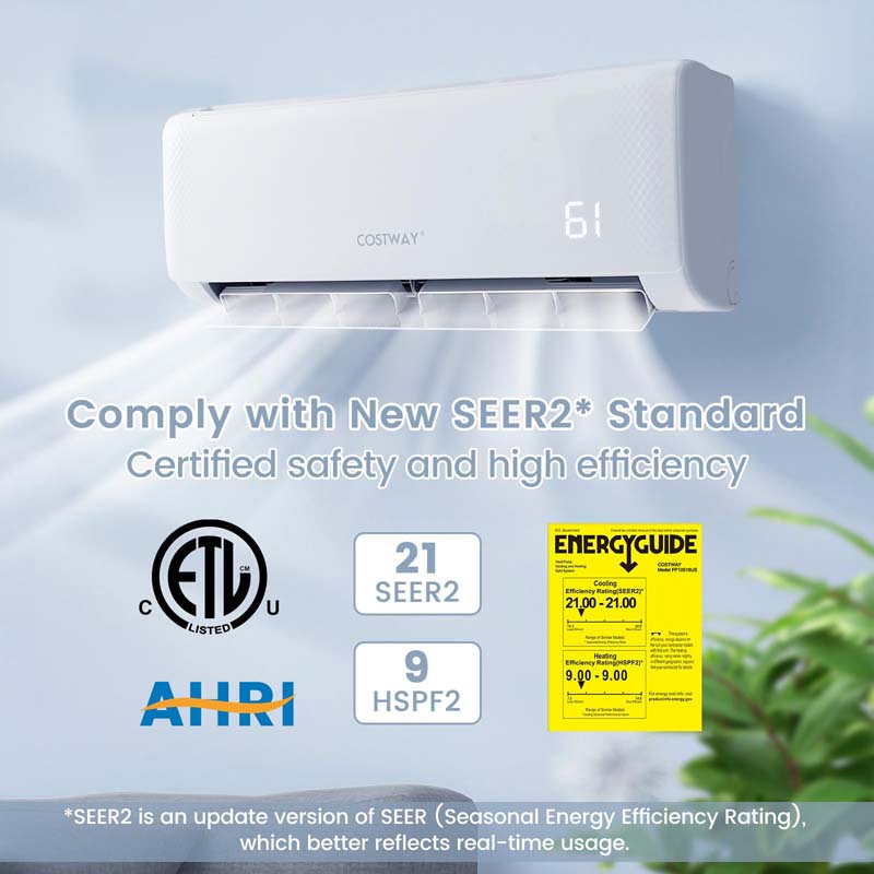 Eletriclife 17000 BTU 21 SEER2 208-230V Ductless Mini Split Air Conditioner and Heater