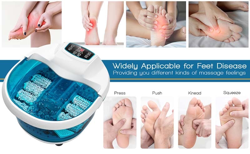 Eletriclife Foot Spa Tub with Bubbles and Electric Massage Rollers