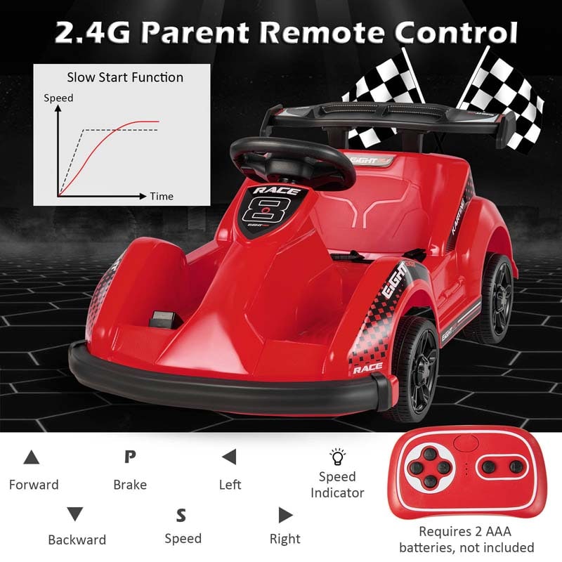 Eletriclife 6V Battery Powered Go Kart Kids Ride On 4 Wheel Racer RC
