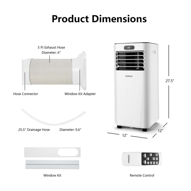 Eletriclife 10000 BTU Portable Air Conditioner with Remote Control