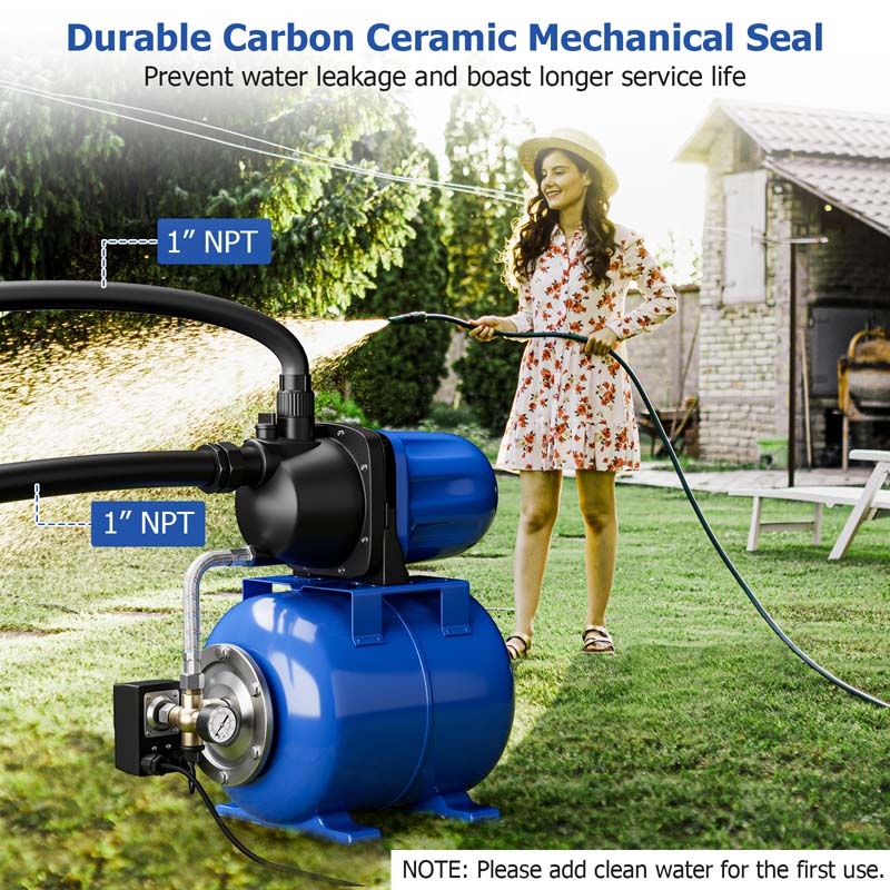 Eletriclife 1200 W Garden Water Pump Shallow Well Pressurized Irrigation