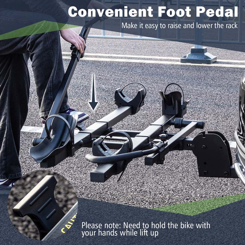Eletriclife 2 Inch Hitch Mount Bike Rack 2-Bike Platform Style Carrier with Tilt-able Design