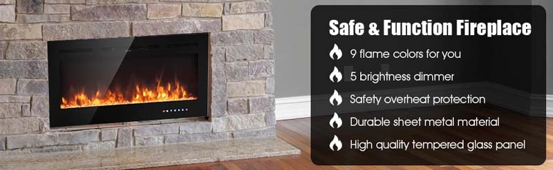 Eletriclife 50 Inches Recessed Electric Fireplace