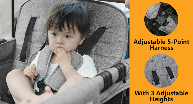 Cochildor 4 Seater Wagon Stroller with 5 Point Harness