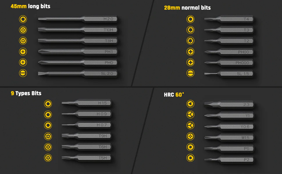 This torque screwdriver has a high and low electric torque of 0.2/0.05N.m and a manual torque of 3N.m. Also. it can work continuously for 2 hours. which is entirely enough for your electronic repair work. Suitable for tablet computers. mobile phones. watches. electronic bracelets. cameras. precision instruments. etc.