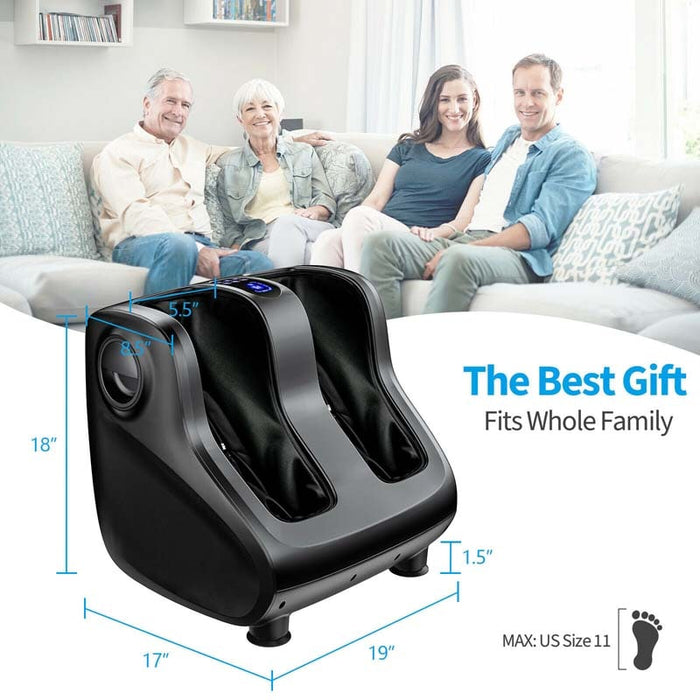 Eletriclife Heated Shiatsu Foot and Calf Massager with Compression Kneading