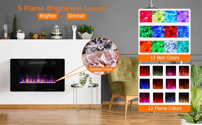 Eletriclife 30 Inches Recessed Electric Fireplace